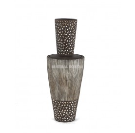 KHARTOUM Vase + Deckel 38.5 cm. Schwarz