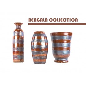 BENGALA Round vase 20 cm red.