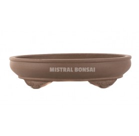Pot ovale pour bonsaï 35x27x8 cm marron
