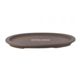 Oval ceramic tray for bonsai of 58 cm. Unglazed.