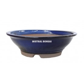 Pot rond pour bonsaï 30x9 cm bleu