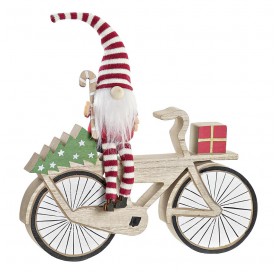 Christmas figurines. Santa Claus on bicycle 21 cm