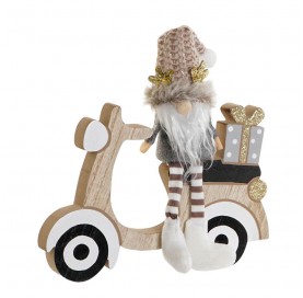 Figurines de Noël. Père Noël sur vespa 19 cm.