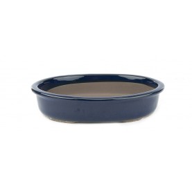 Pot ovale 24.5x18x5 cm pour bonsaï bleu