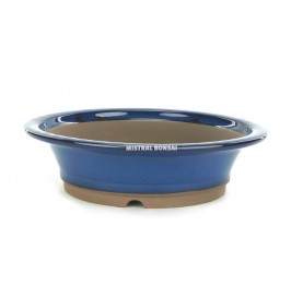 Pot rond pour bonsaï 32.5 cm bleu