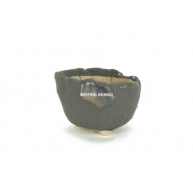 kusamono Bonsaischale oval aus Keramik 10 cm. Unglasiert.