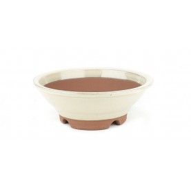 Pot rond pour bonsaï 22 cm crème