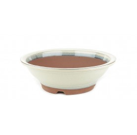 Pot rond pour bonsaï 25 cm crème