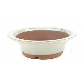 Pot rond pour bonsaï 22 cm crème