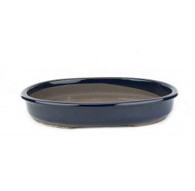 Oval bonsai pot 34 cm blue