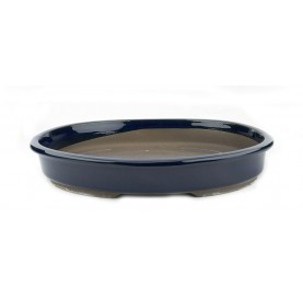 Pot ovale pour bonsaï 37 cm bleu