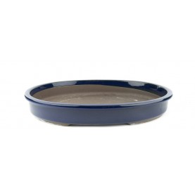 Bonsaischale oval aus Keramik 40.5 cm. Blau.