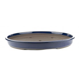 Bonsaischale oval aus Keramik 57 cm. Blau.