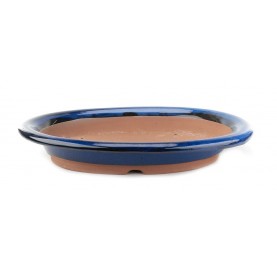 Oval bonsai pot 39.5 cm blue