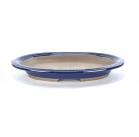 Oval bonsai pot 46.5 cm blue