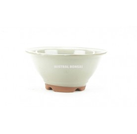 Pot rond pour bonsaï 23 cm crème