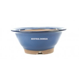 Round bonsai pot 31.5 cm blue