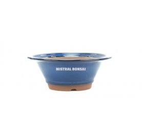 Pot rond pour bonsaï 22 cm bleu