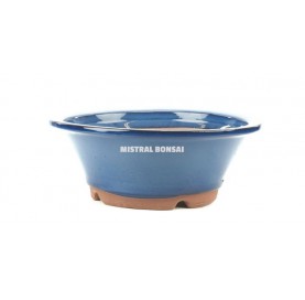 Pot rond pour bonsaï 29.5 cm bleu