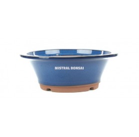 Pot rond pour bonsaï 32.5 cm bleu