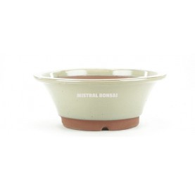 Pot rond pour bonsaï 26.5cm crème