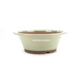 Pot rond pour bonsaï 32.5 cm crème