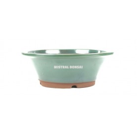Pot rond pour bonsaï 32.5 cm vert