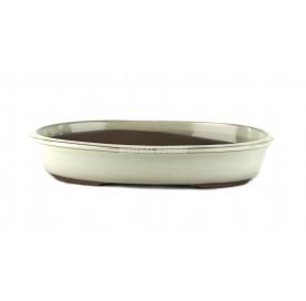 Bonsaischale oval aus Keramik 28.5 cm cremefarben