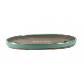 Bonsaischale oval aus Keramik 41 cm grün