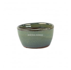 Bonsaischale rund aus Keramik 9.5 cm grün