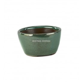 Bonsaischale rund aus Keramik 9.5 cm grün