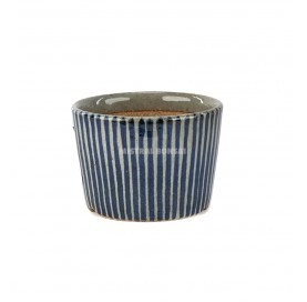 Bonsaischale rund aus Keramik 9 cm blau/grau