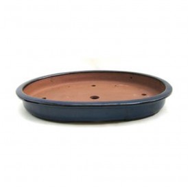 Bonsaischale oval aus Keramik 47 cm. Blau