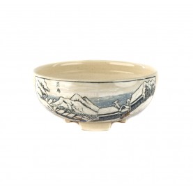 Senzan Collection. Bonsaischale rund aus Keramik 12 cm "Winter"