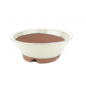 Pot rond pour bonsaï 17x5.5 cm crème