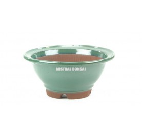 Pot rond pour bonsaï 19.5x8.5 cm vert
