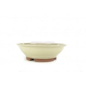 Round ceramic bonsai pot 30 x 9 cm cream