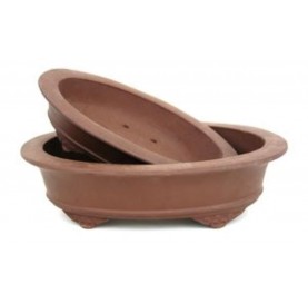 Set-2 pot ovale pour bonsaï 20/24 cm. Non émaillé.