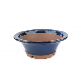 Pot rond pour bonsaï 19x6.5 cm bleu