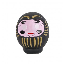 Figura japonesa cerámica Daruma negro (9 cm)