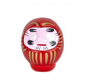 Figura japonesa cerámica Daruma rojo (9 cm)