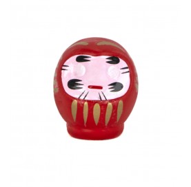 Figura japonesa cerámica Daruma rojo (5 cm)