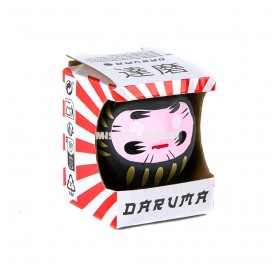 Daruma. Japanese ceramic figurine. Black (5 cm)