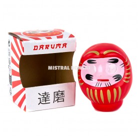 Figura japonesa cerámica Daruma rojo (9 cm)