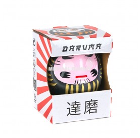 Figura japonesa cerámica Daruma negro (9 cm)