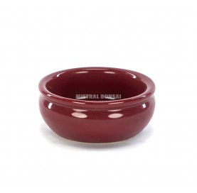 Cache-pot rond 10x10x4,5 cm bordeaux.