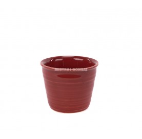 Blumentopf 8.5x8.5x7 cm. Rote Farbe.