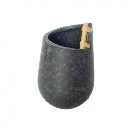 BUTAN Vase 15 cm. Schwarz