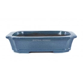 Rectangular bonsai pot 40x29.5x9.5 cm blue-green