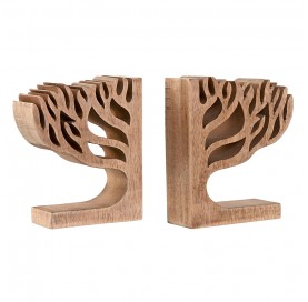 Set-2 Serre-livres en bois - Arbre